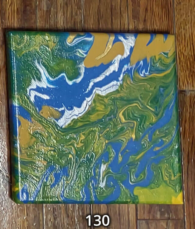 An 8x8 paint pour piece